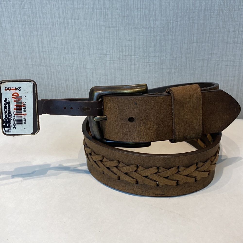 NEW Nocona Leather Belt Brown Size 26 Woven Braided 2454244